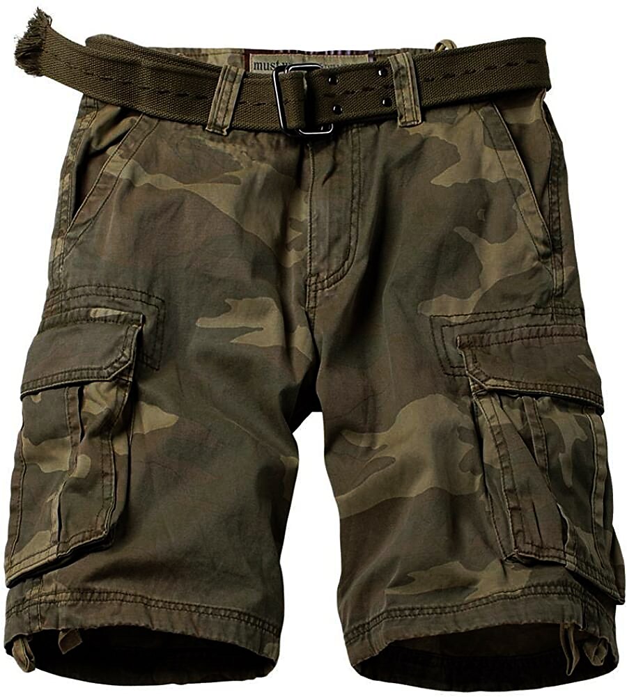 Men's Outdoor Climbing Fishing Tactic Hiking Wear Resistant Drawstring Pockets Comfortable Camo Shorts