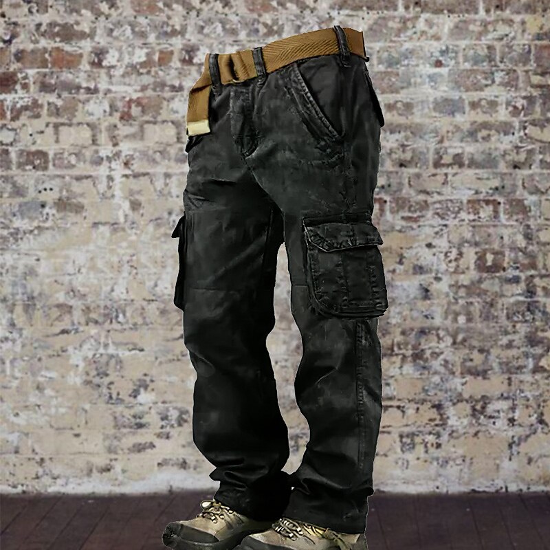Men's Cargo Pants Trousers Multi Pocket Plain Wearable Outdoor Casual Daily Cotton Blend Fashion Classic 