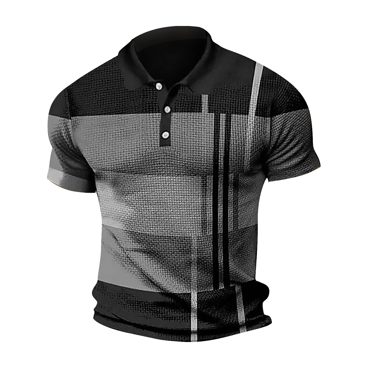 Men's Waffle Golf Casual Vacation Fashion Comfortable Breathable Soft Print Short Sleeve Polo Shirt