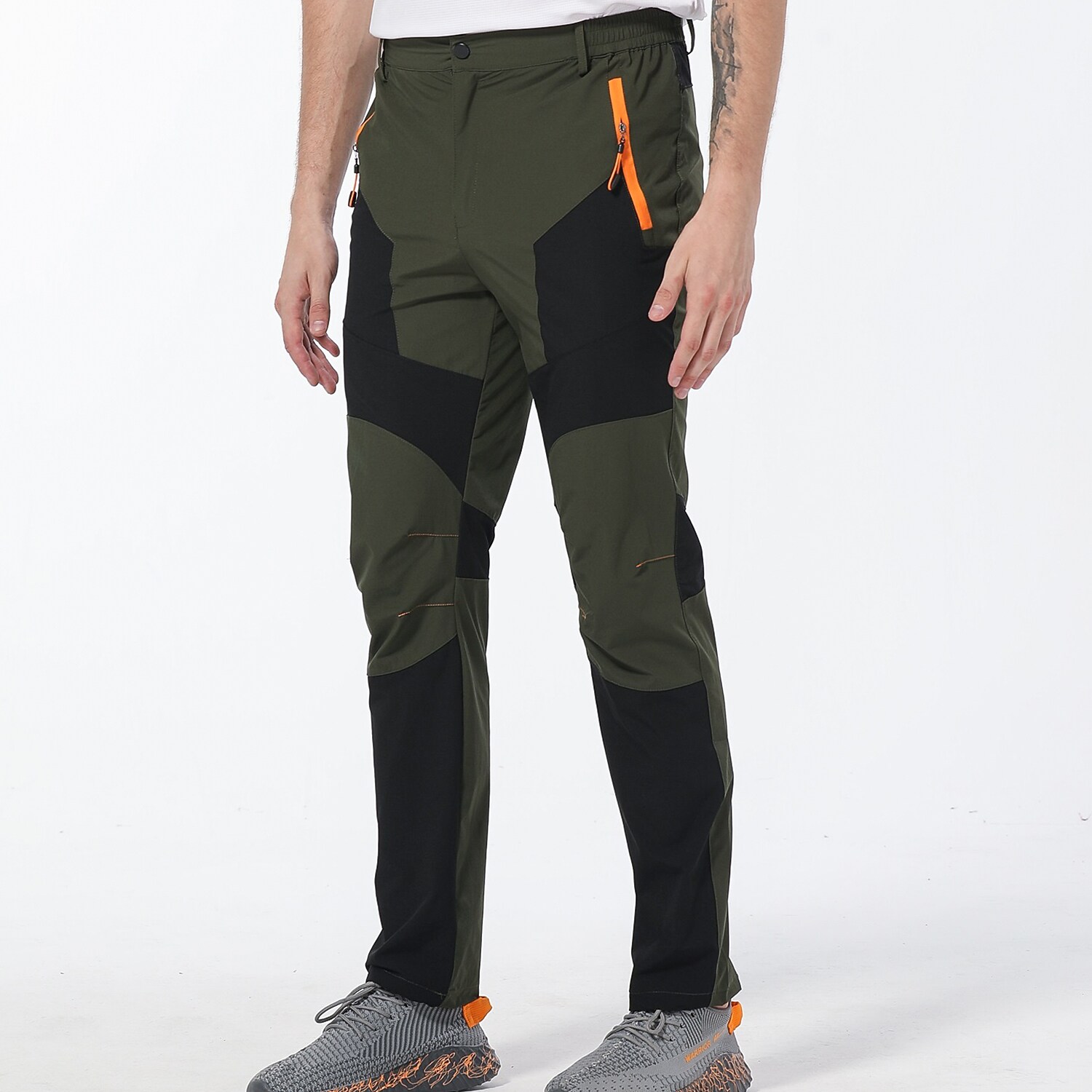 Men's outdoor work casual waterproof quick drying stretch zipper side pocket trousers