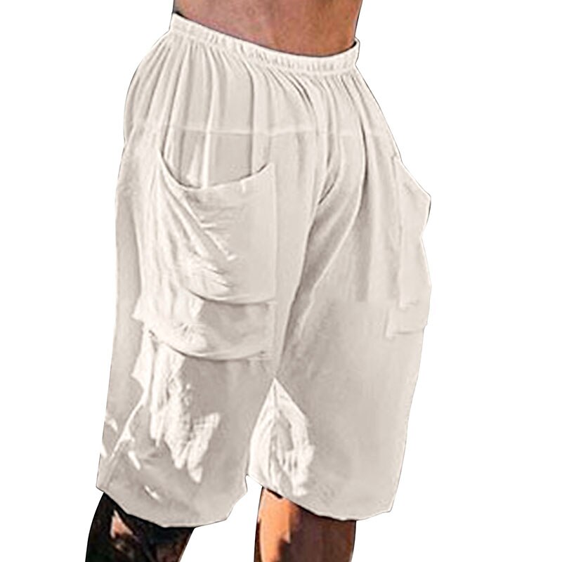 Men's Linen Outdoor Casual Daily Fashion Breathable Comfortable Light Pockets Plain Shorts