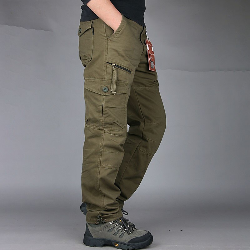 Men's Cargo Pants Cargo Trousers Hiking Pants Pocket Plain Comfort Breathable Outdoor Daily Going out 100% Cotton Fashion Casual Army Yellow Black