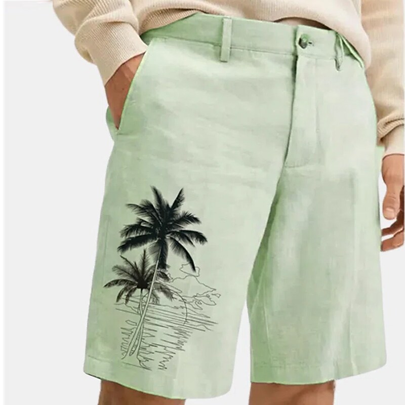 Men's Summer Beach Shorts Print Graphic Coconut Tree Breathable Soft Short Casual Daily Holiday Streetwear 