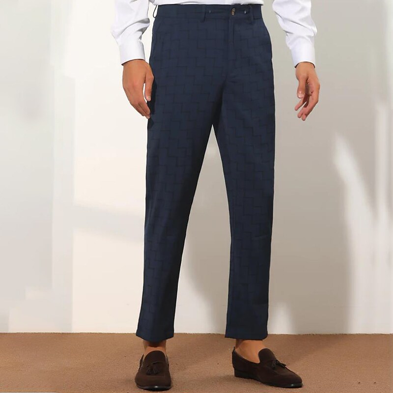 Men's Trousers Plaid Pants Pocket Plaid Comfort Breathable Outdoor Daily Going out Cotton Blend Fashion Streetwear