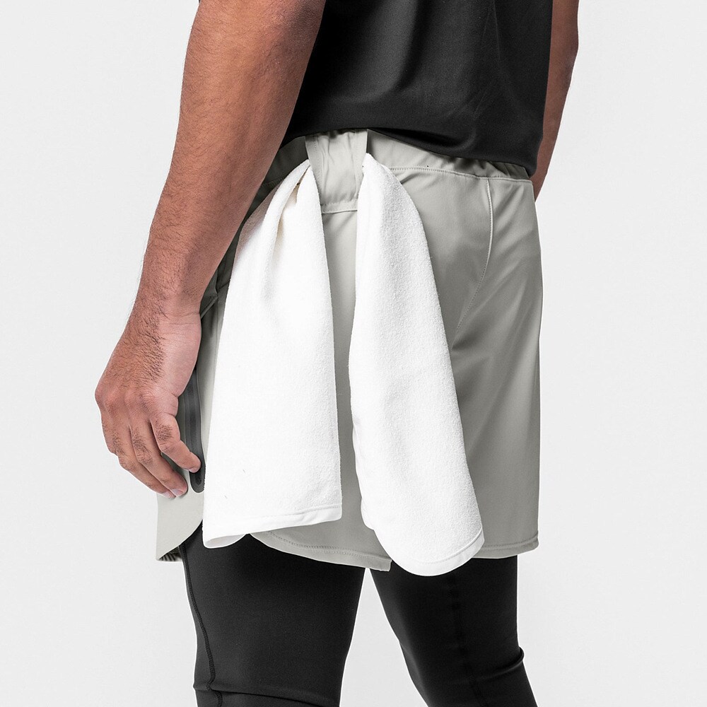 Men's Running Athletic Shorts Drawstring Split Bottoms Street Breathable Water Repellent Quick Dry Fitness Solid Colored Sportswear 