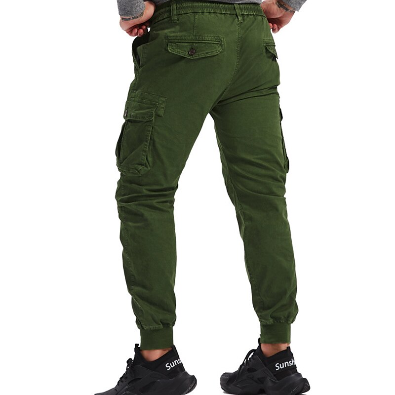 Men's Cargo Pants Cargo Trousers Zipper Pocket Plain Comfort Breathable Outdoor Daily Going out 100% Cotton Fashion Casual Black Wine