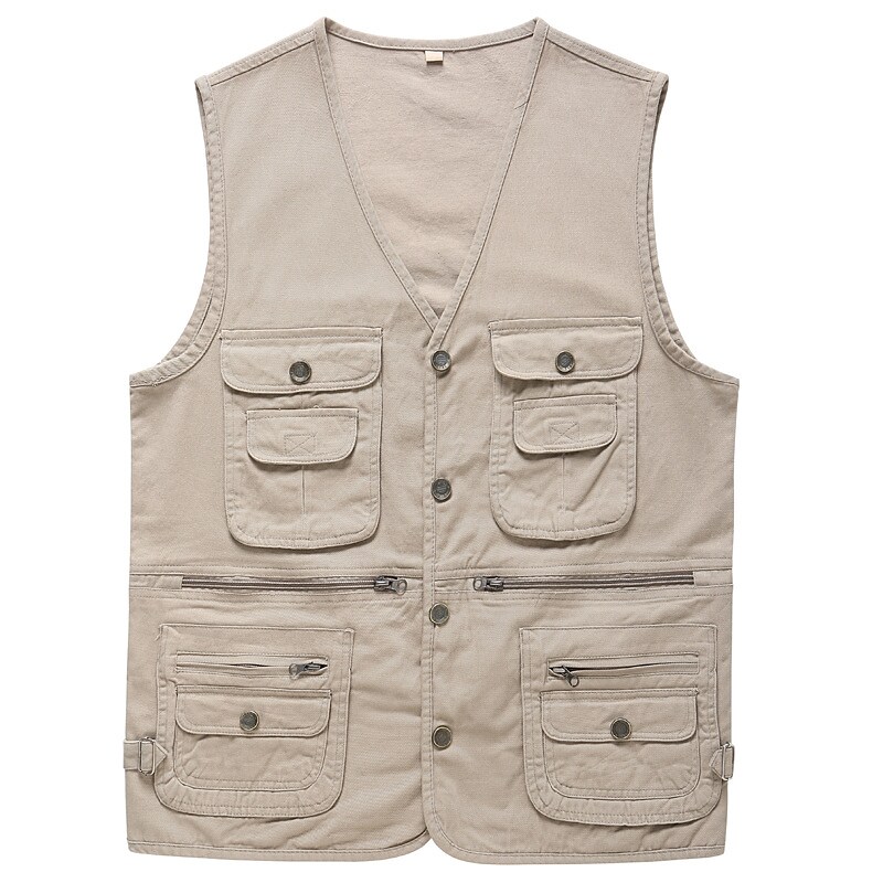 Men's Outdoor Fishing Hunting Climbing Comfortable Lightweight Muti-pockets Breathable Solid Color Sleeveless Vest