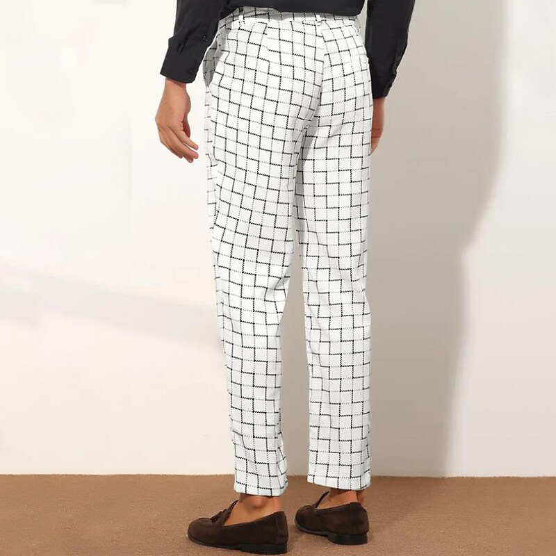 Men's Trousers Plaid Pants Pocket Plaid Comfort Breathable Outdoor Daily Going out Cotton Blend Fashion Streetwear