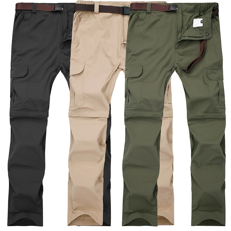Men's Hiking Outdoor Casual Convertible Waterproof Breathable Quick Dry Sweat-wicking Solid Color Trousers