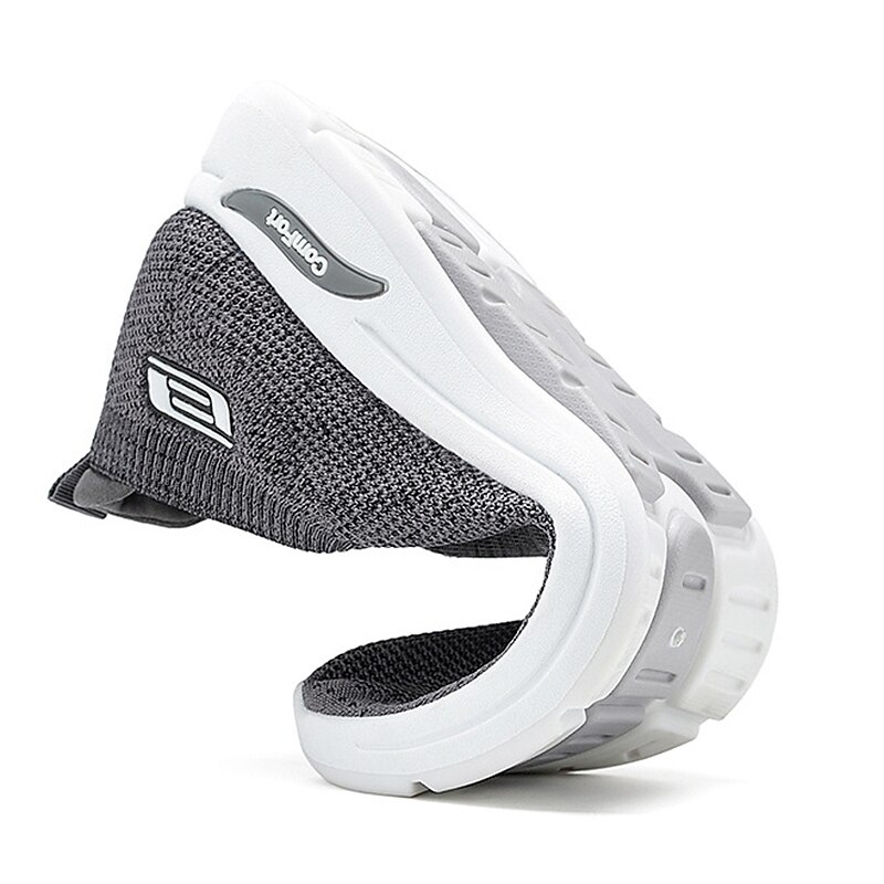 Men's Sneakers Slip On Running Shoes Non-slip Cushioning Breathable Light Soft Running Road Running PVC Knit 