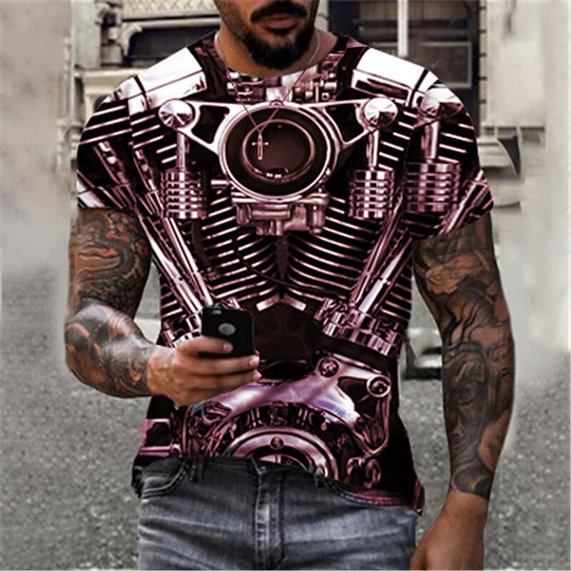 Men's T shirt Graphic Prints Crack Crew Neck 3D Print Holiday Short Sl