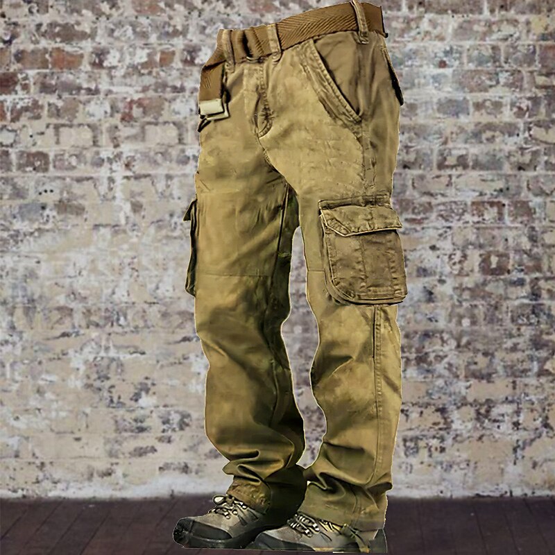 Men's Cargo Pants Trousers Multi Pocket Plain Wearable Outdoor Casual Daily Cotton Blend Fashion Classic 