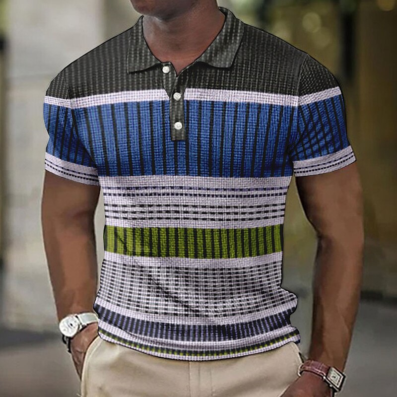 Men's Golf Outdoor Street Fashion Casual Breathable Comfortable Soft Print Short Sleeves Polo Shirt