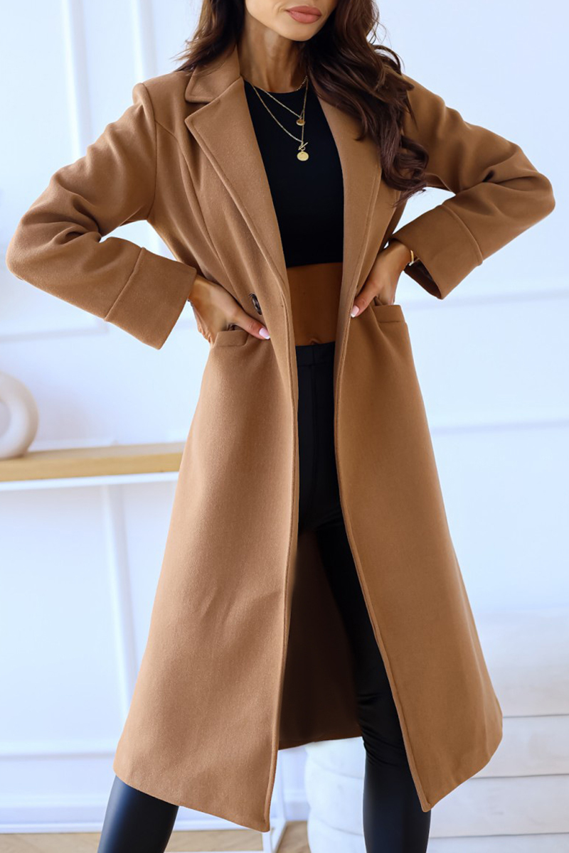 Shepicker Women'S Winter Warm Simple Double-Breasted Coat