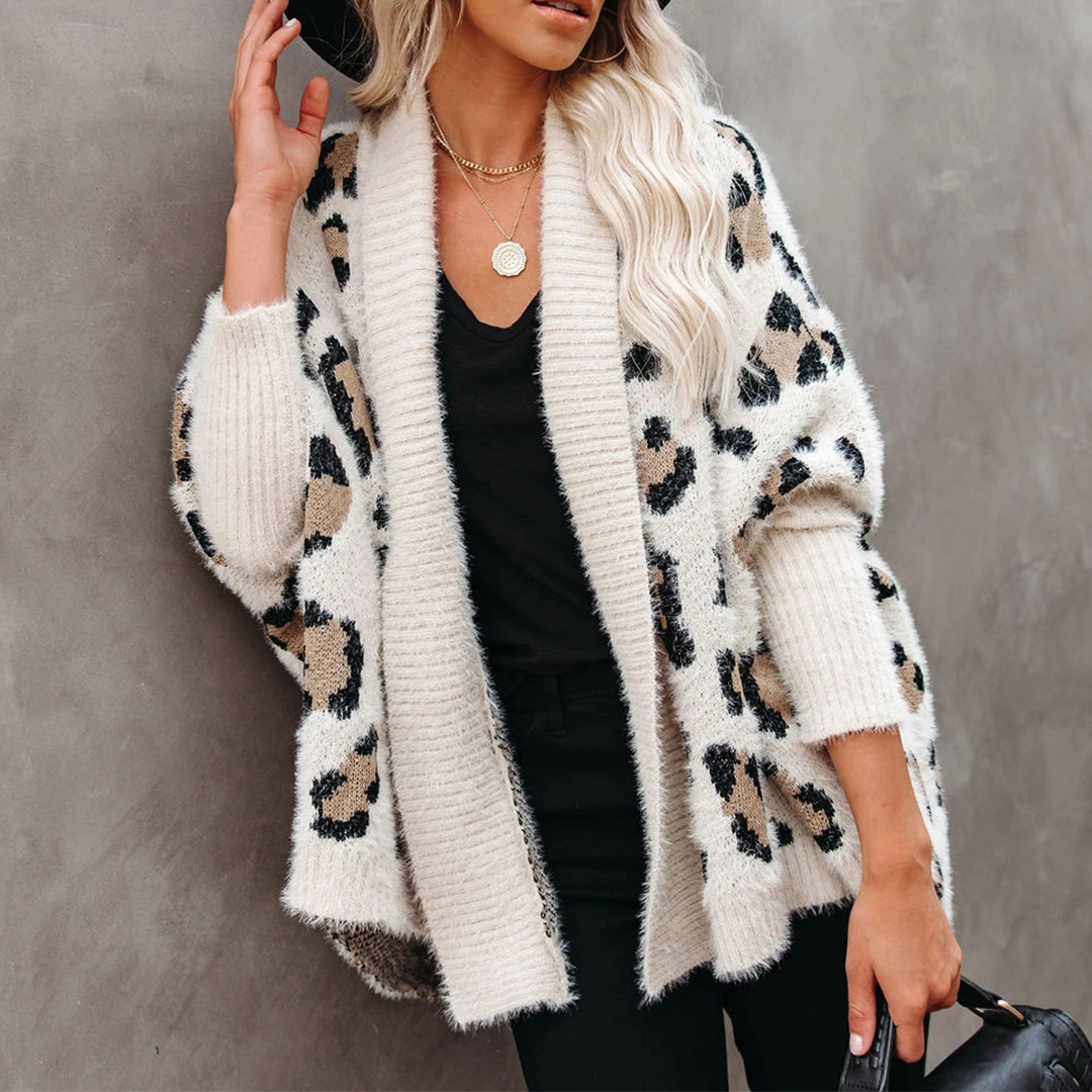 Carolyn Fashion Leopard Knit Cardigan
