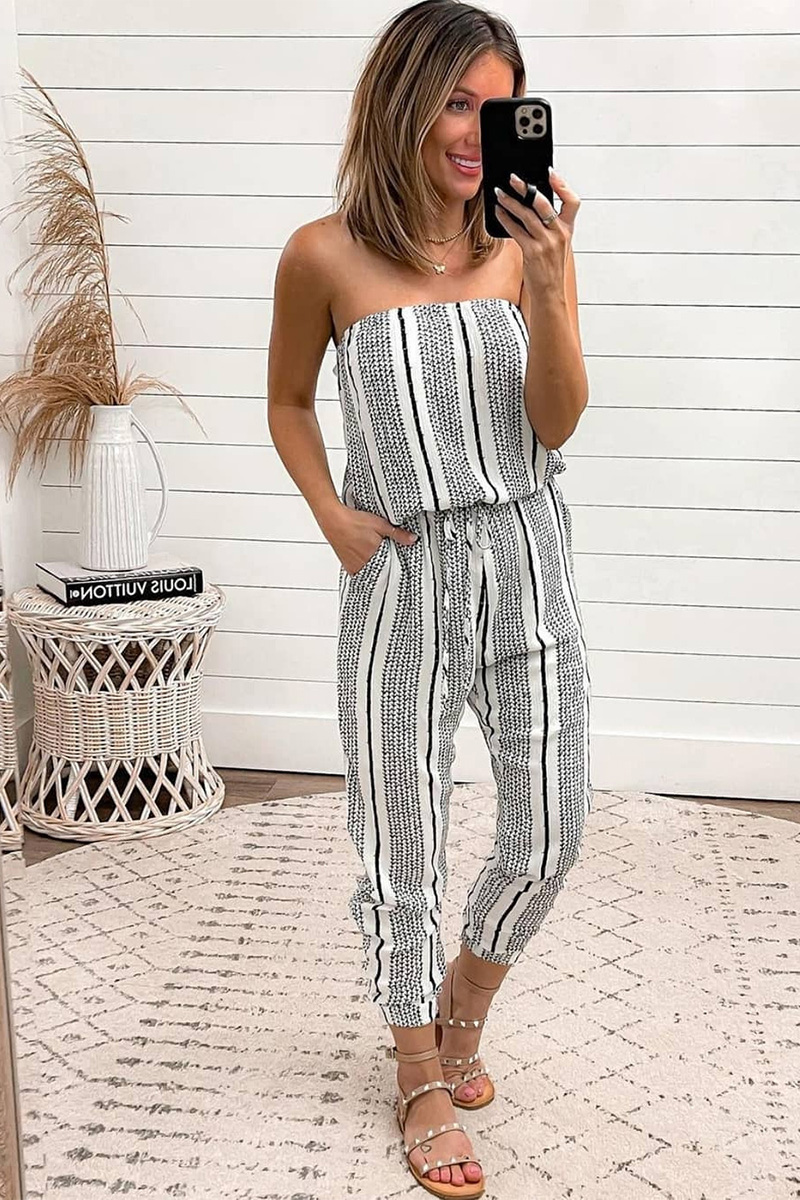 Shelly Casual Stripes Jumpsuits