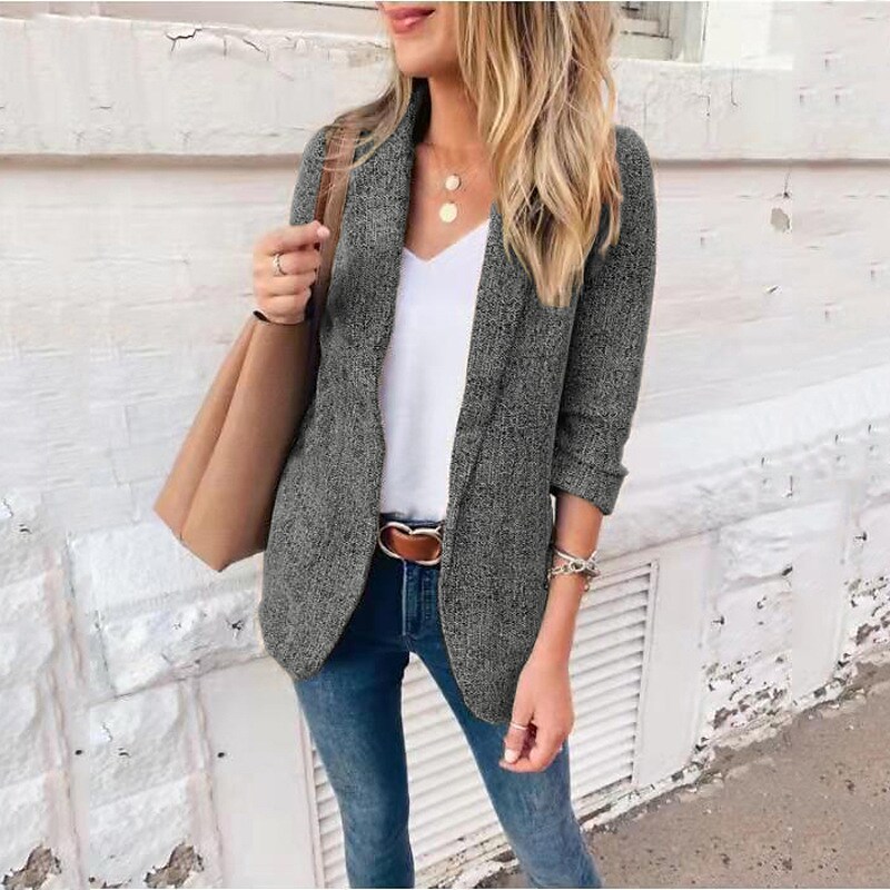Casual Solid Color Suit Jacket