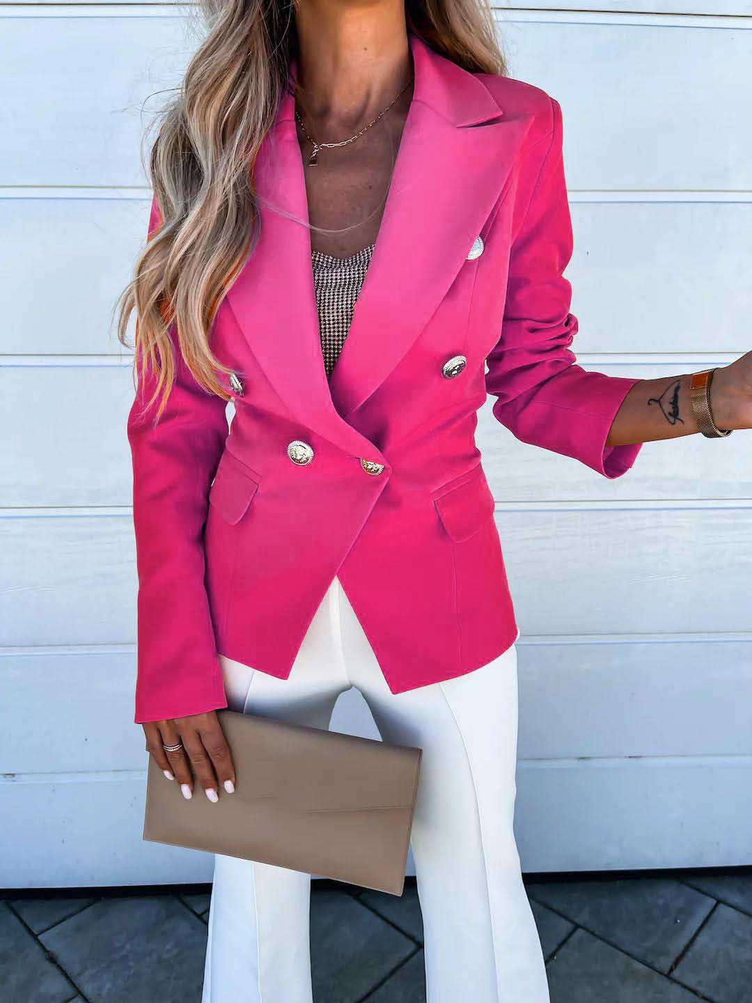 Taylor Fashion Office Ladies Solid Color Blazer
