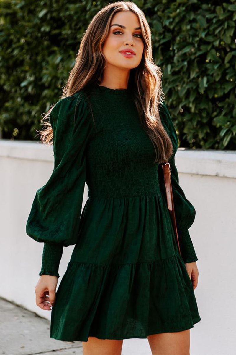 Jessica Perfectly Yours Long Sleeve Smocked Dress
