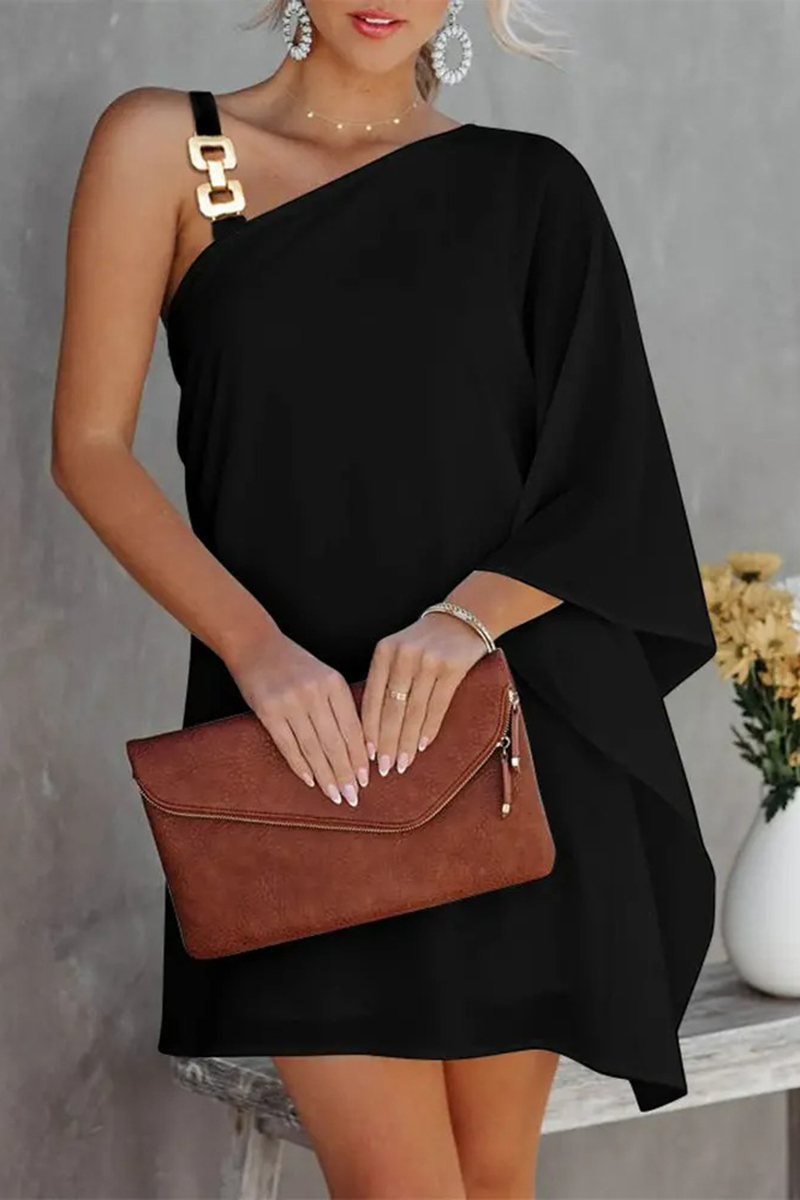 Tracie One-Shoulder Chain Decoration Casual Dress