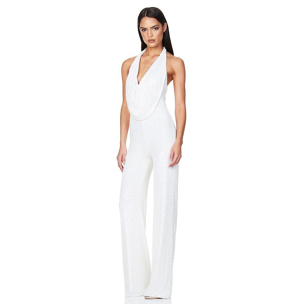 Shepicker Sequins Cowl Neck Backless Jumpsuit