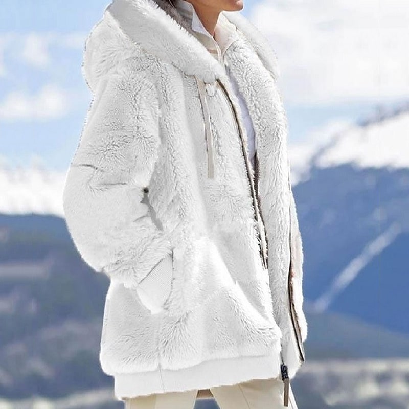 Shepicker Women's Winter Sherpa Fleece Zip Hoodie Jacket