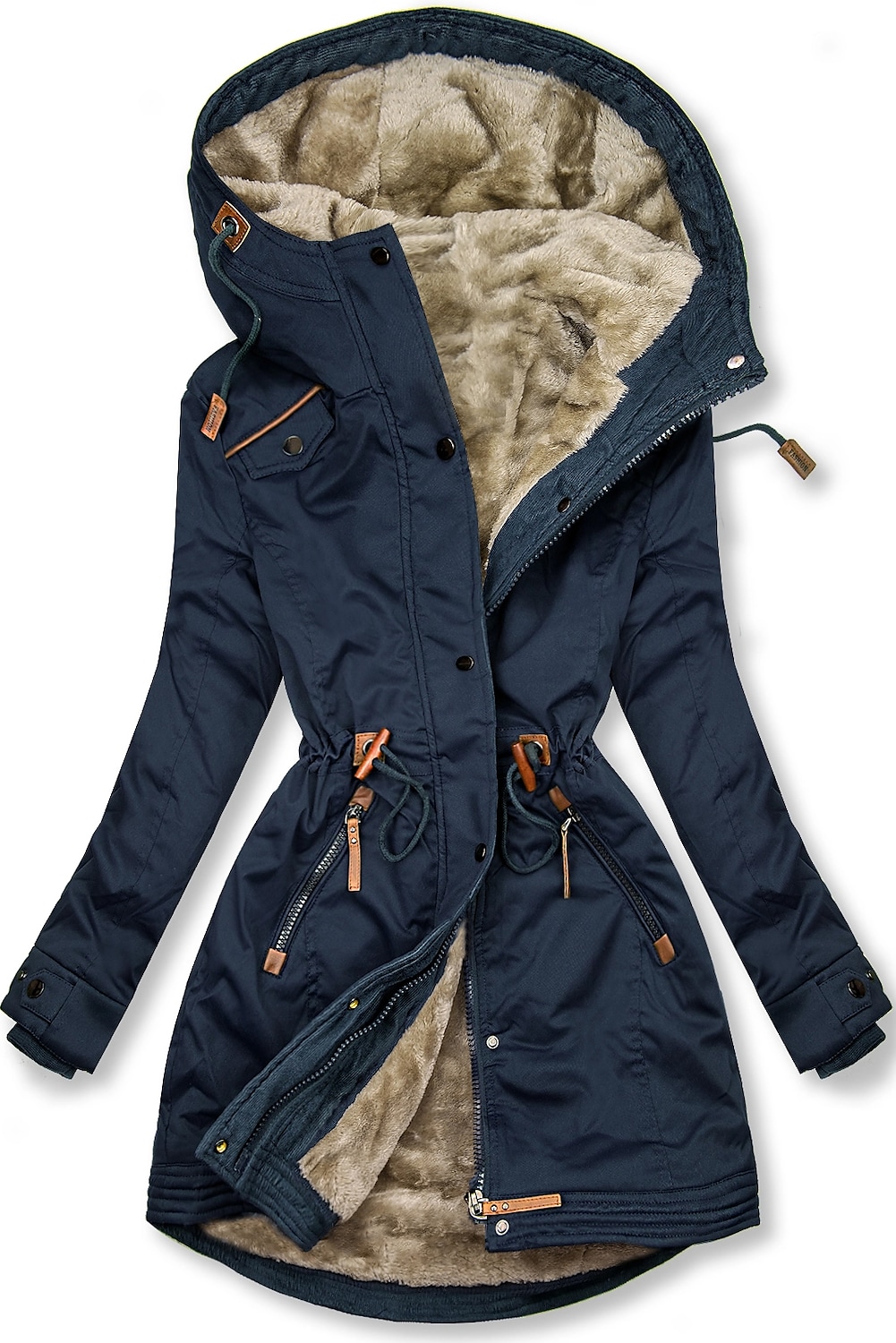 Shepicker Women'S Slim Autumn And Winter Warm Plush Lining Work Jacket