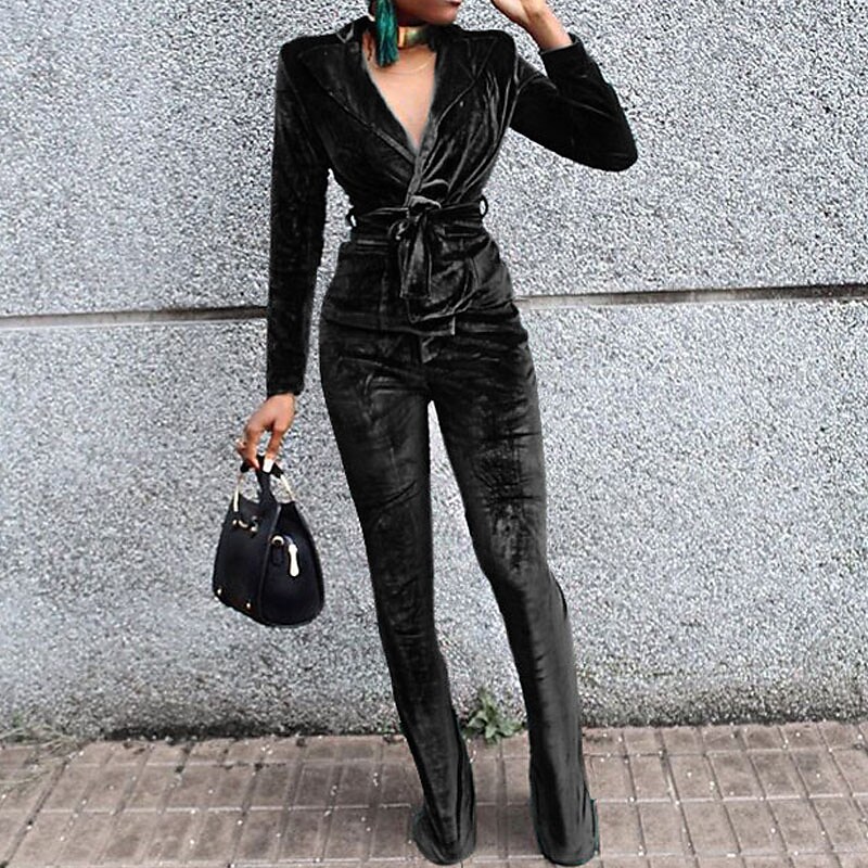 Shepicker Solid color small suit flared pants suit
