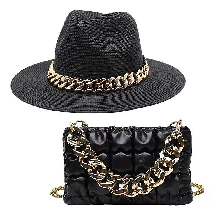 Selina Fashion Chain Decorated Crossbody Bag With Hat