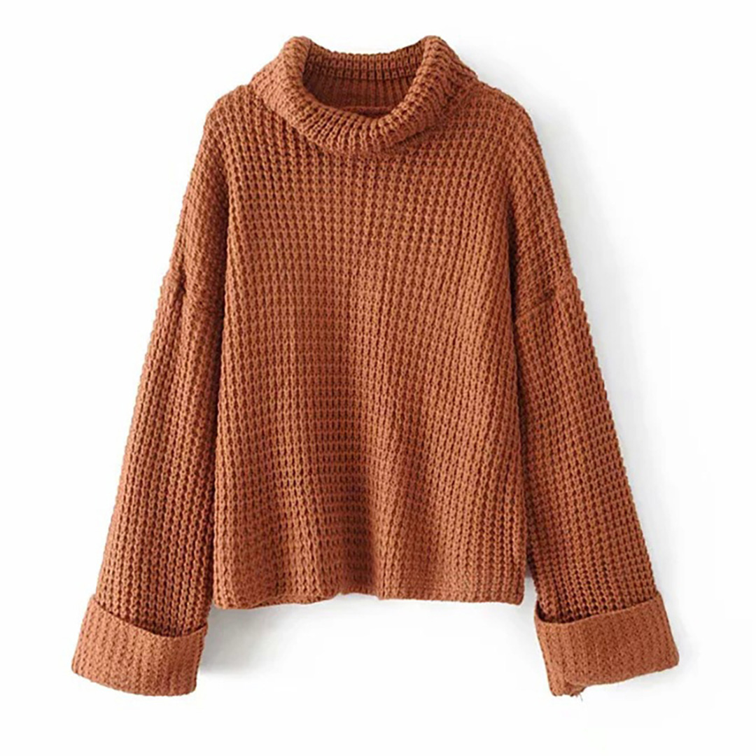 Jacqueline Turtleneck Solid Color Sweater