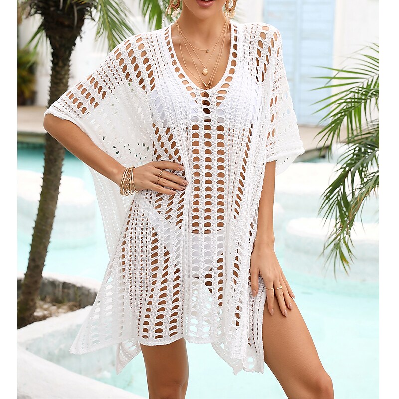 Shepicker See-throught Hollow Out Crochet Cover Up