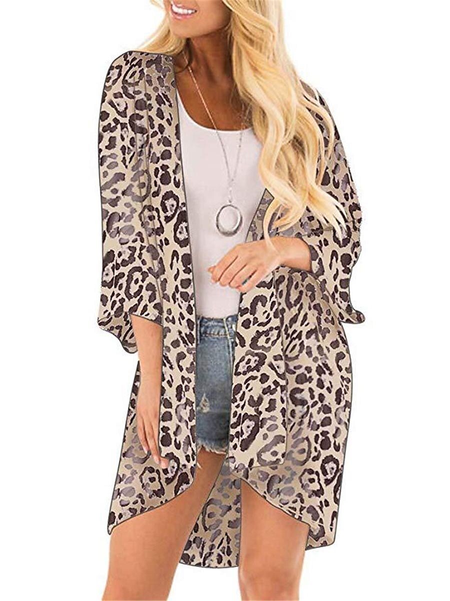 Shepicker Print Leopard Fashion Outerwear Long Sleeve Jacket