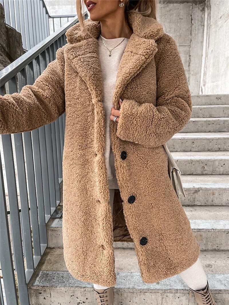 Shepicker Women'S Winter Warm Plush Long Coat