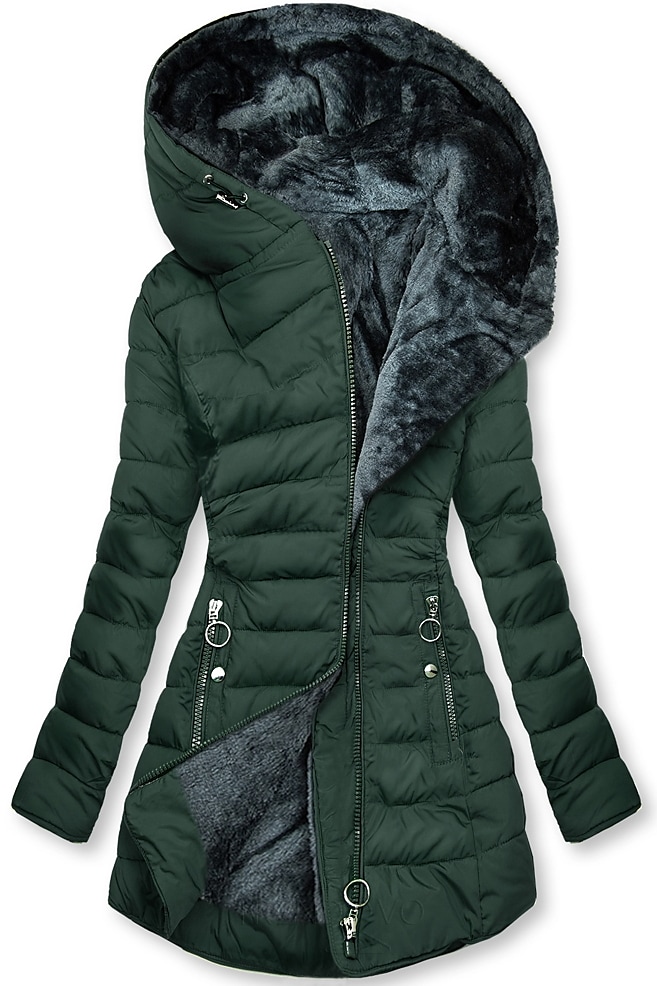 Shepicker Women'S Slim Autumn And Winter Warm Plush Lining Down Jacket