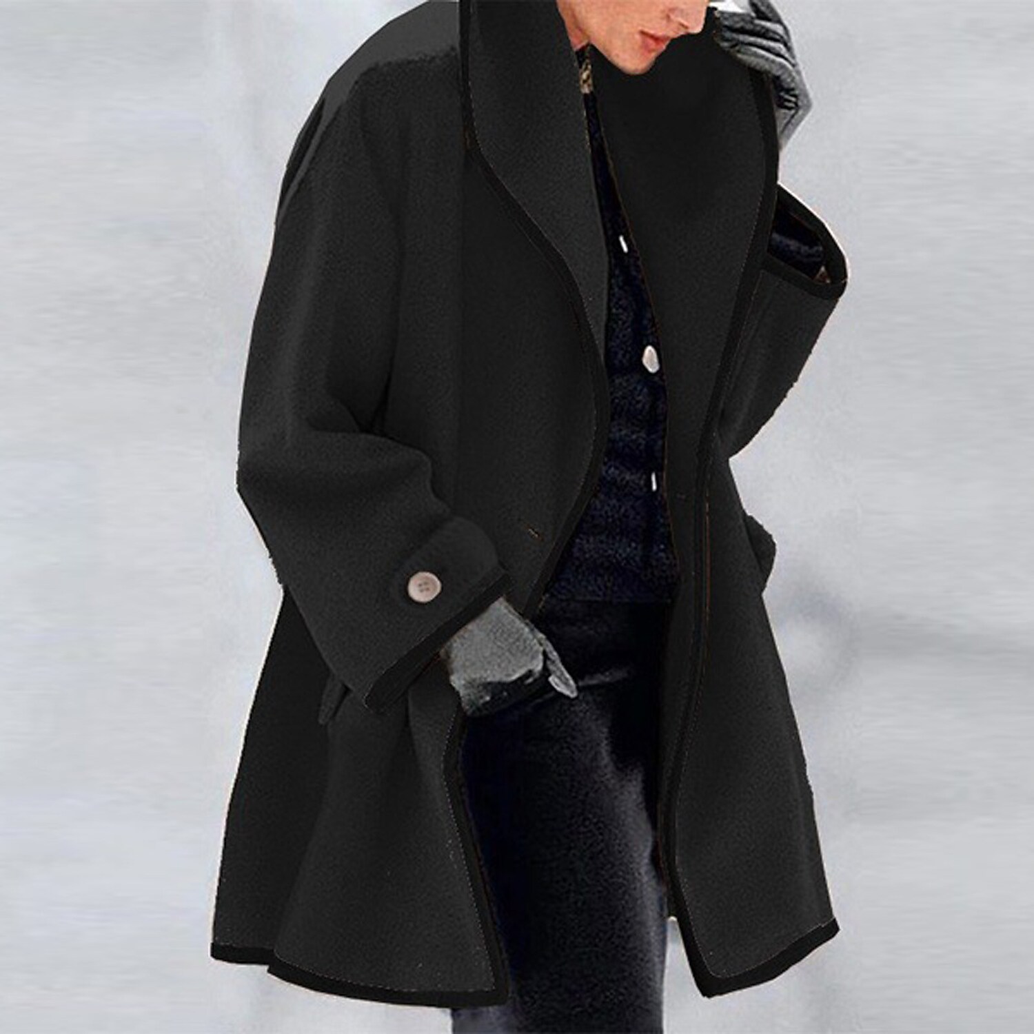 Women's Coat Office Dailywear Casual Winter Fall Long Coat Warm Basic