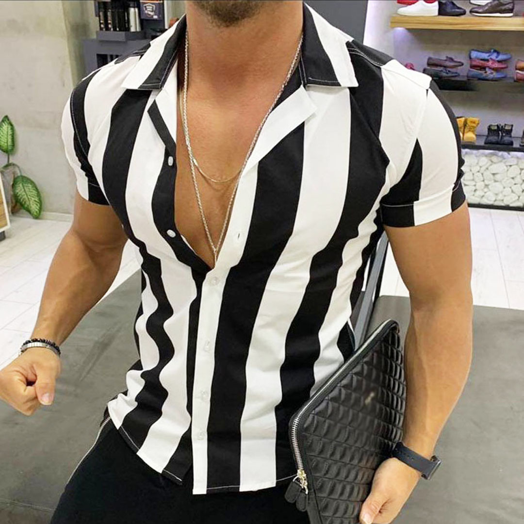 Men's Striped Printed Casual Shirt