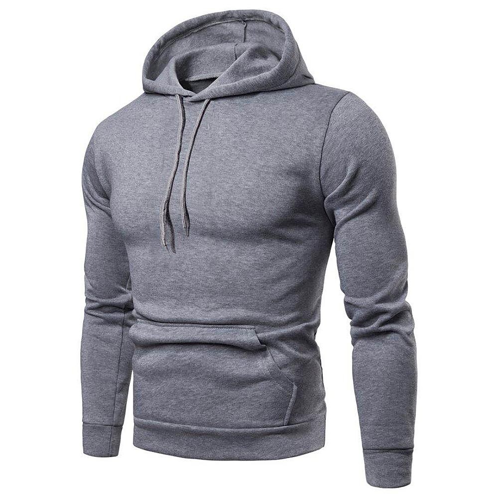 Men's Basic Solid Color Casual Sport Hoodie
