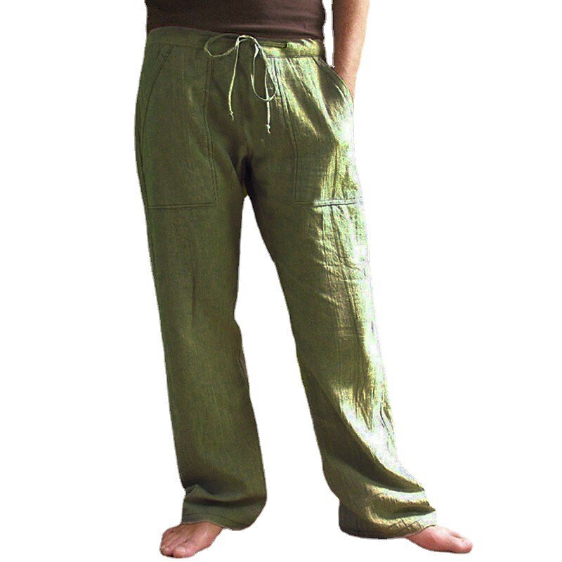 Men's Solid Color Drawstring  Casual Chino Pants