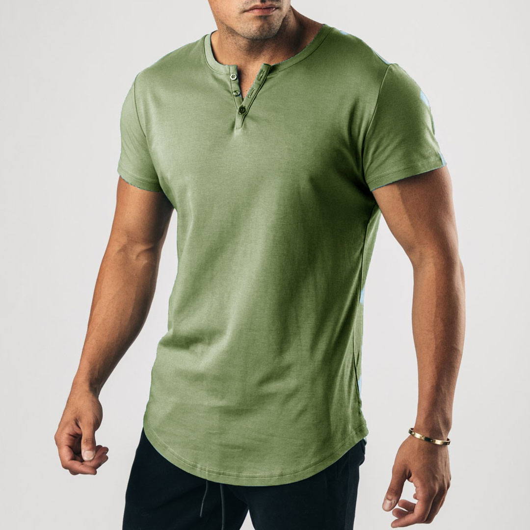 Men's Sports Button Short-sleeved T-shirt 