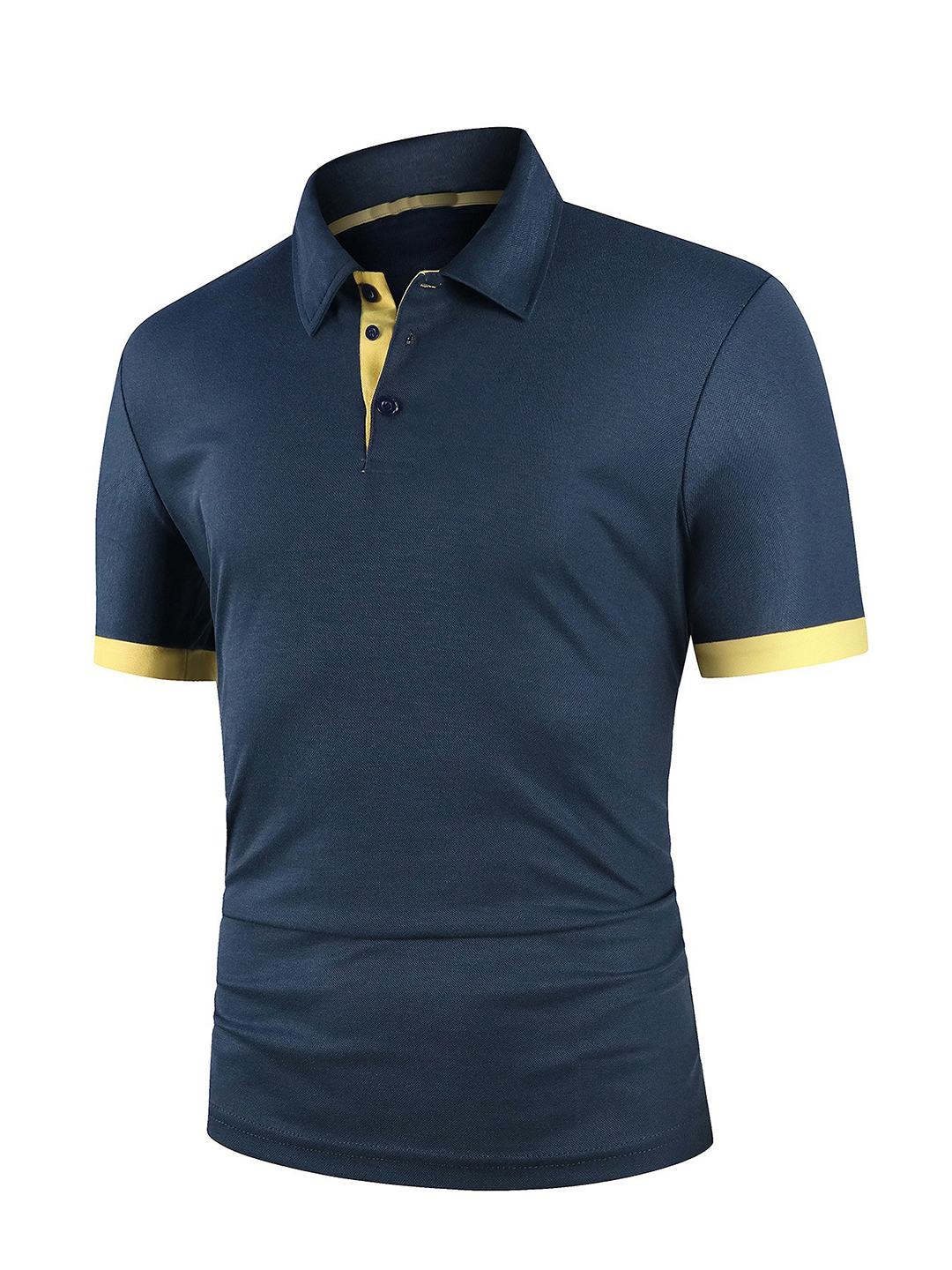 Men's Contrasting Polo Collar Breathable T-shirt