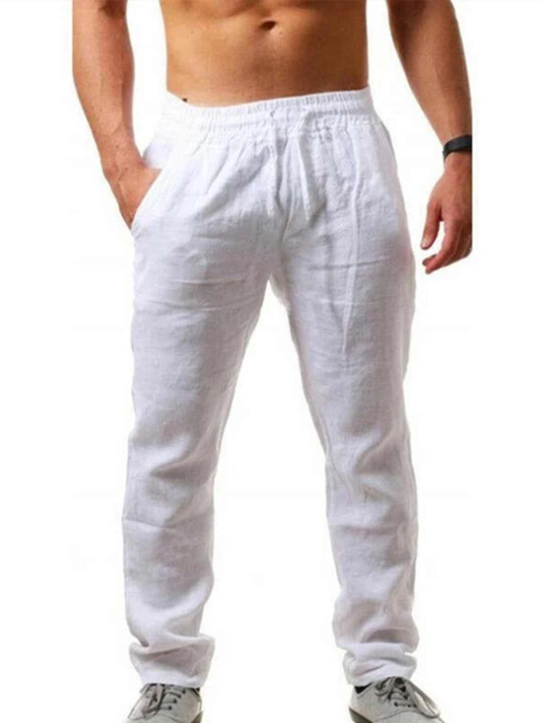 Men's Linen Drawstring Breathable Casual Pants