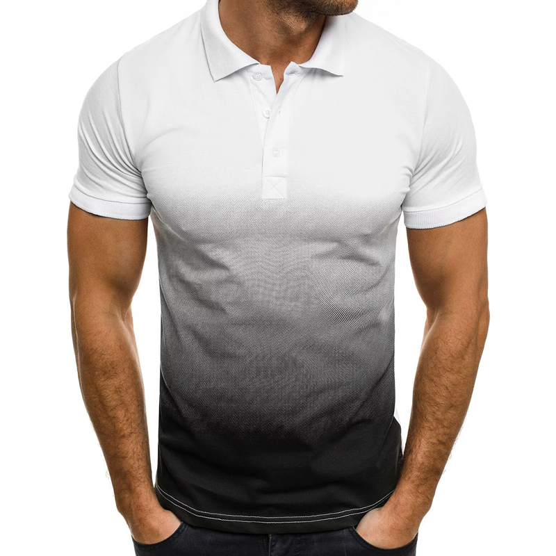 Men’s Gradient Quick-drying Golf Polo Collar T-shirt