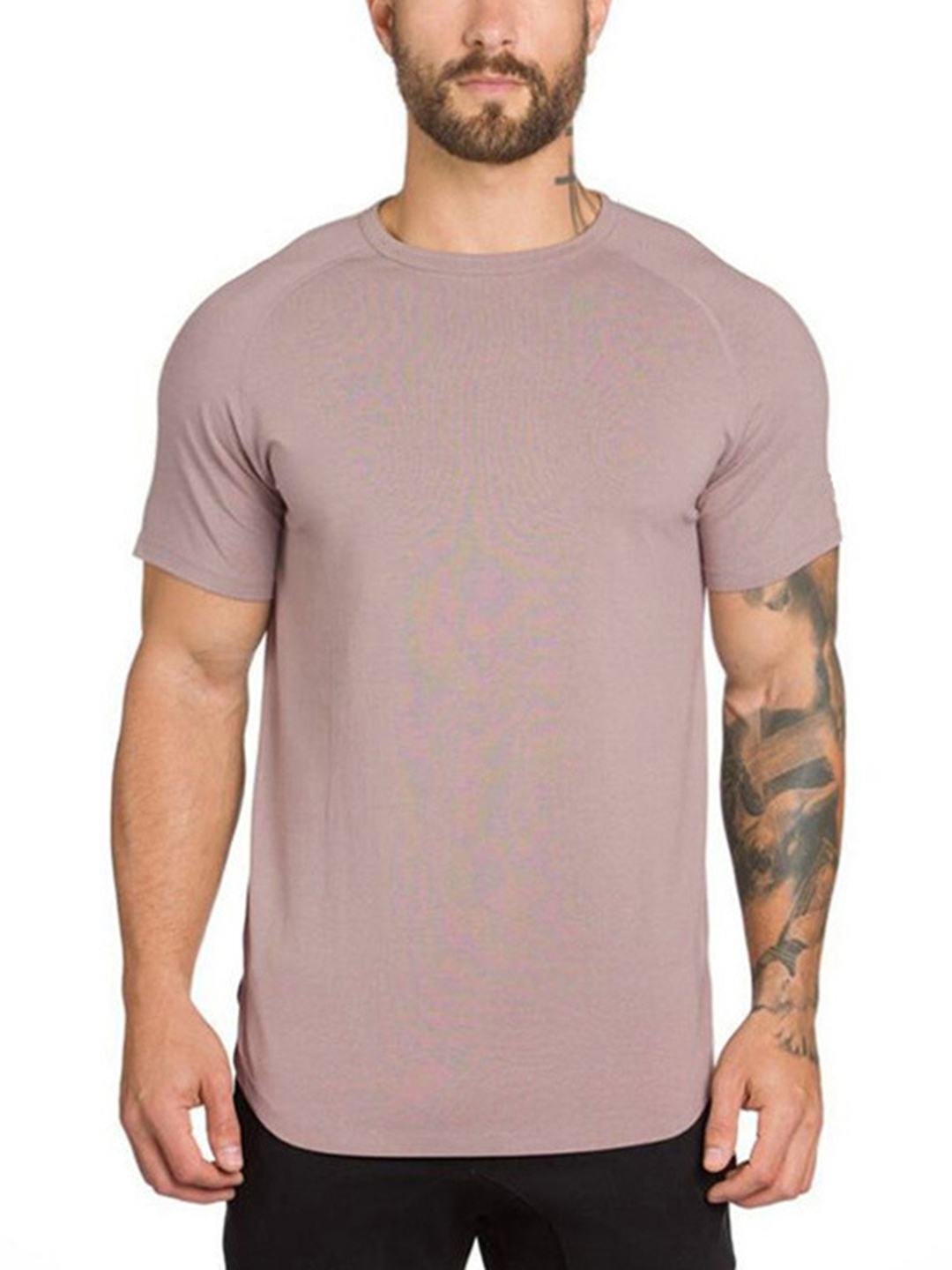 Men's Basic Plain Short Sleeve Sport T-Shirt