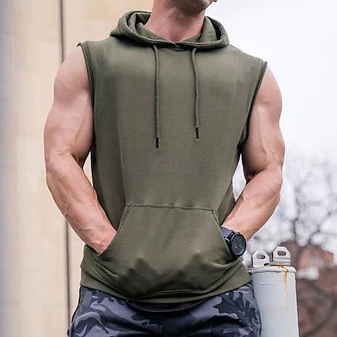 Men's Hooded Stretch Gym Vest