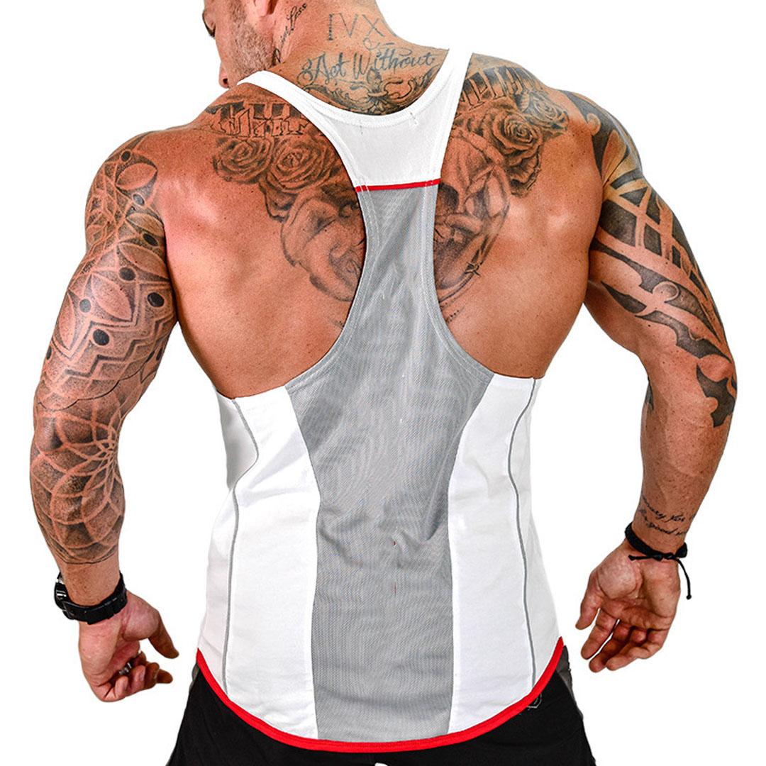 Men's Spliced Body-Building Contrasting Colors Vests