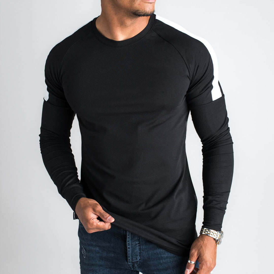 Men's  Contrasting Colours Long Sleeve Tops