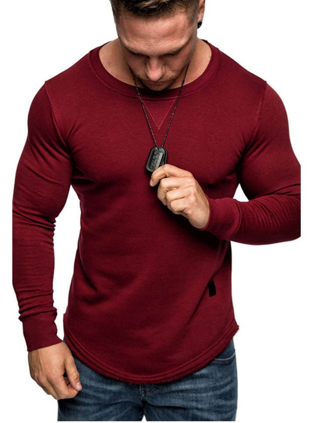 Men's Long Sleeves Round Neck Sport T-Shirt