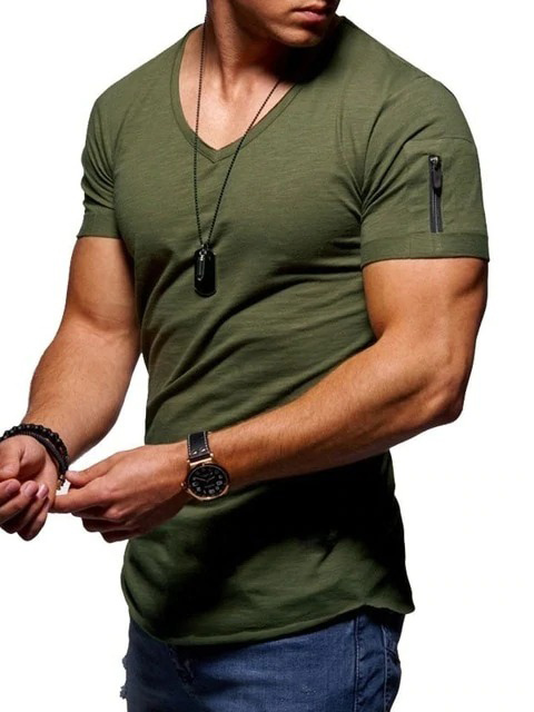 Men's Zipper Short Sleeve Running T-Shirt