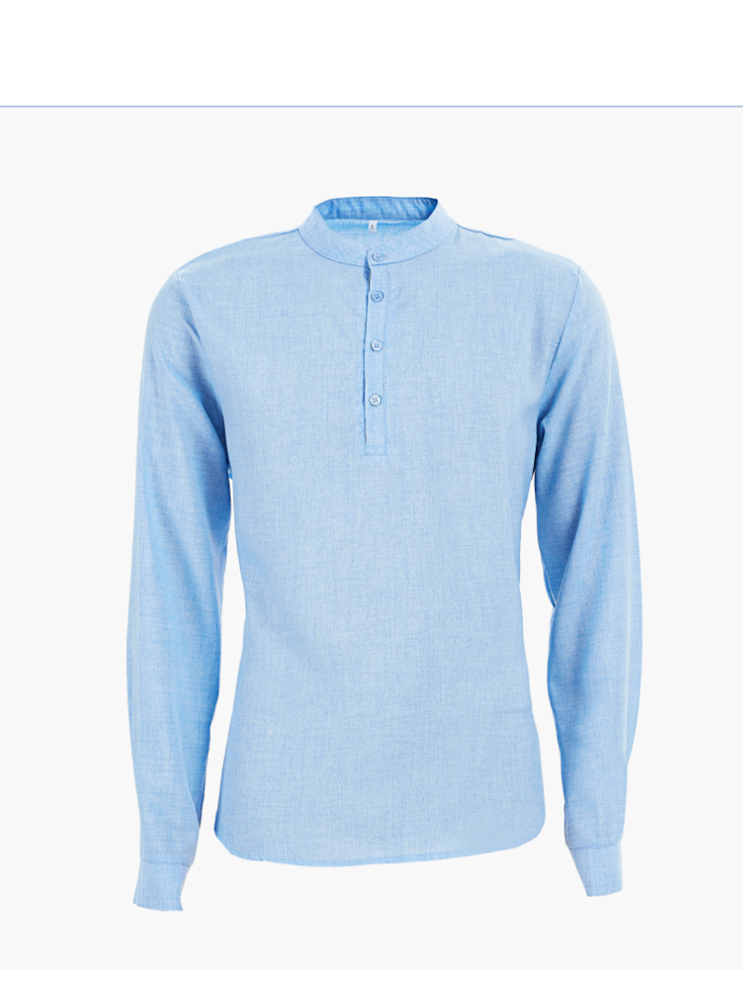 Men's Linen Standup Collar Shirt