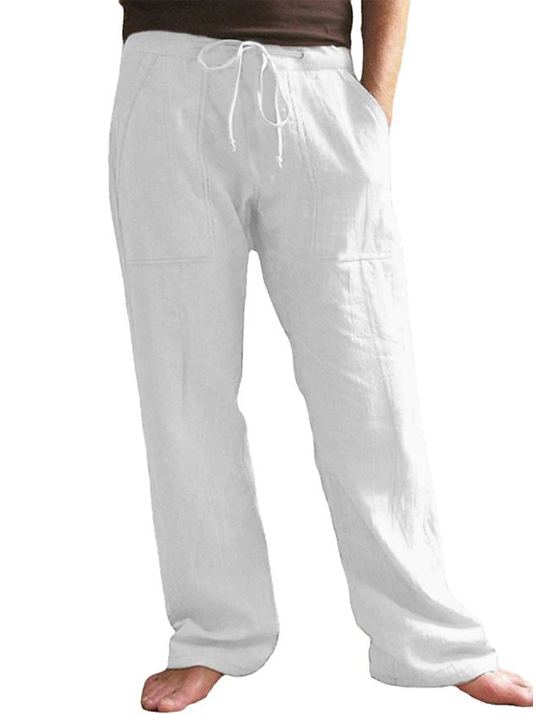 Men's Linen Drawstring Pocket Casual Pants